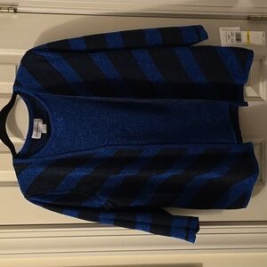 ALFRED DUNNER BLUE & BLACK WOMEN'S SWEATER & ATTACHED TOP SIZE MEDIUM